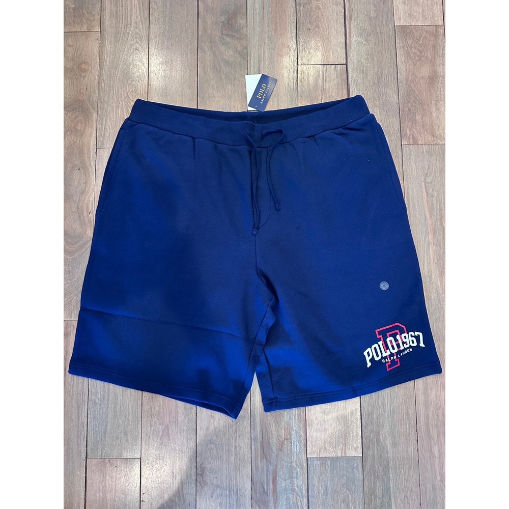 Polo by Ralph Lauren Navy Athletic Drawstring Shorts with Polo 1967 Logo